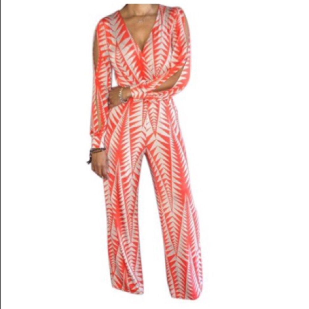 V-Neck Split Jumpsuit